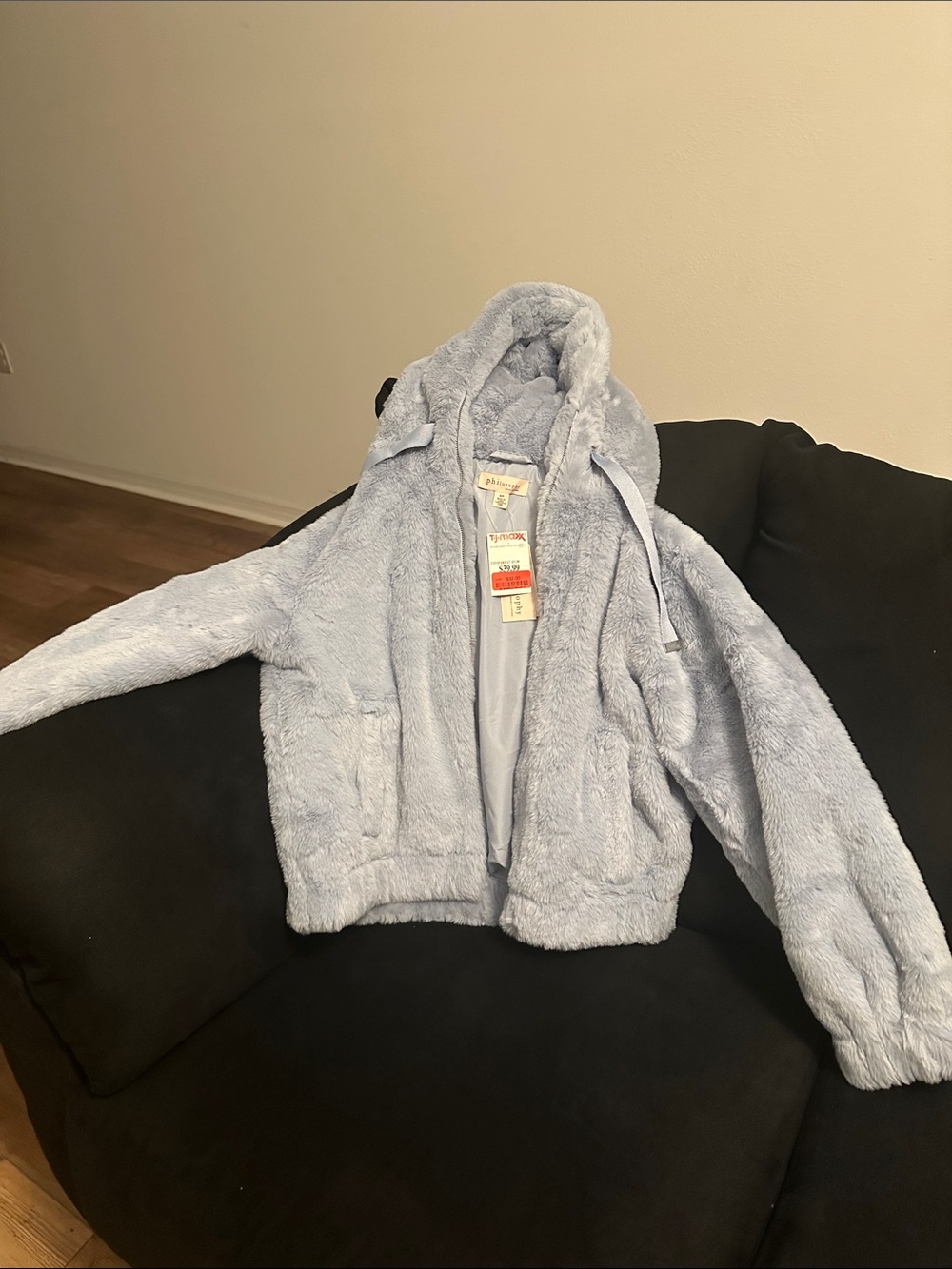 Philosophy Blue Plush Hooded Jacket